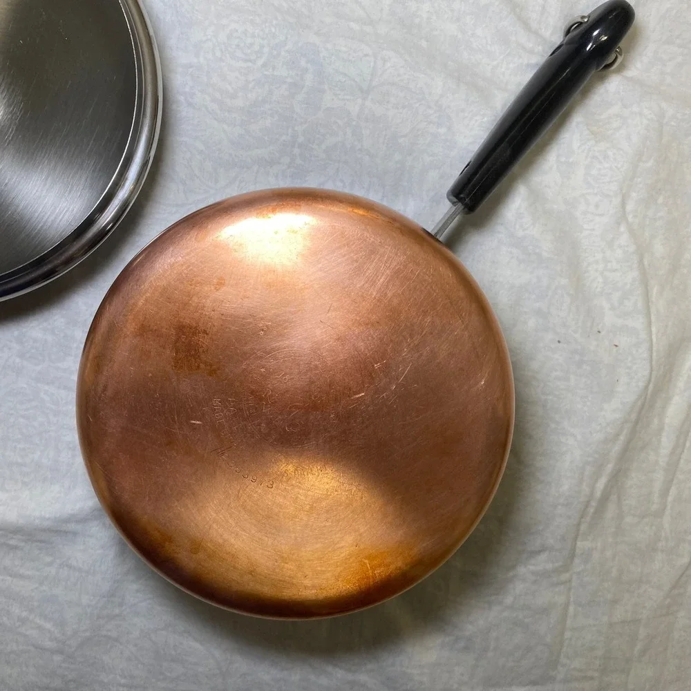 Vintage Revere Ware 2 Qt Saucepan Copper Bottom w/ Lid Clinton IL USA 1801